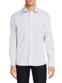 Рубашка в клетку узкого кроя Desk To Dinner Bonobos, белый