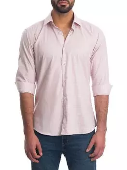 Рубашка в клетку в сетку Jared Lang, цвет White Pink