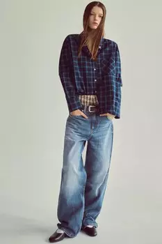 Рубашка в клетку ZARA, блюз
