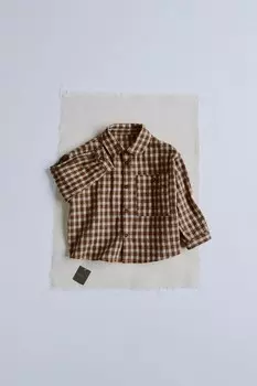 Рубашка в клетку ZARA, ириска