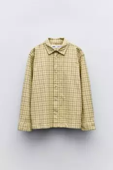 Рубашка в клетку ZARA, желтый