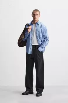 Рубашка в контрастную полоску ZARA, полосатый