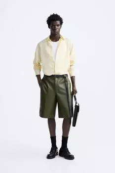 Рубашка в контрастную полоску ZARA, желтый