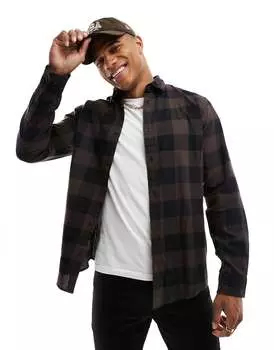 Рубашка в коричнево-черную клетку Jack & Jones Essentials