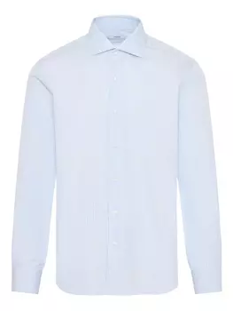 Рубашка в мелкую полоску Barba, синий