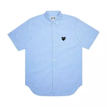 Рубашка в полоску Comme des Garons PLAY синего цвета