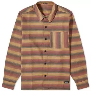 Рубашка в полоску Denham Burton Pocket, розово-оранжевый/желтый/черный