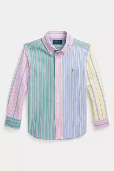 Рубашка в полоску для мальчика Pink Fun с логотипом Polo Ralph Lauren, розовый