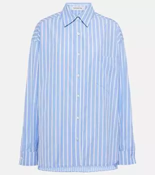 Рубашка в полоску Georgia из смесового хлопка The Frankie Shop, синий