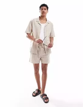 Рубашка в полоску Goldsboro Revere белого и серого цветов