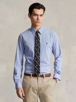 Рубашка в полоску индивидуального кроя из поплина Polo Ralph Lauren, синяя