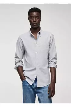 Рубашка в полоску из 100 % хлопка Кодак Mango, серый