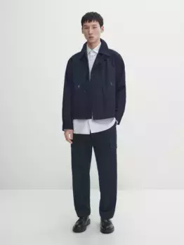 Рубашка в полоску из хлопка обычного кроя Massimo Dutti, бирюзовый
