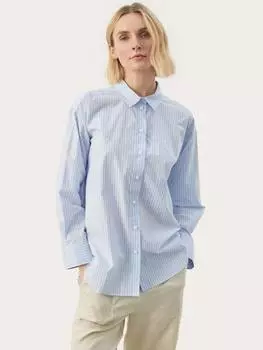 Рубашка в полоску из органического хлопка savanna Part Two, синий/белый