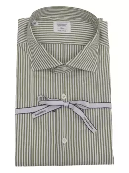 Рубашка в полоску Mazzarelli, зеленый