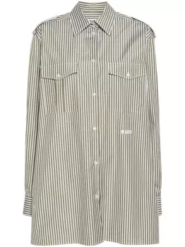 Рубашка в полоску MSGM, зеленый
