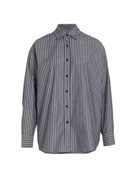 Рубашка в полоску оверсайз Mael Nili Lotan, черный