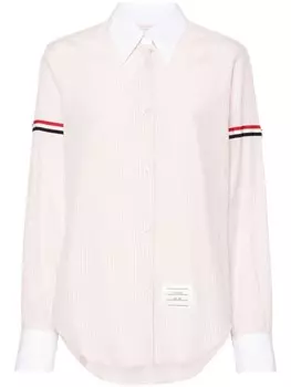 Рубашка в полоску с контрастной окантовкой Thom Browne, розовый