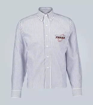 Рубашка в полоску с логотипом Prada, Baltico