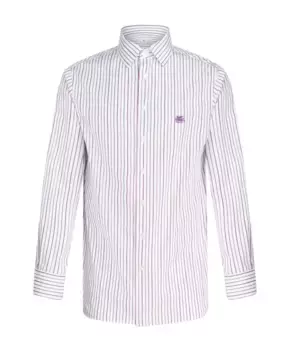 Рубашка в полоску с логотипом Roma Etro, мультиколор