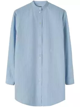 Рубашка в полоску с нашивкой-логотипом JIL SANDER, синий
