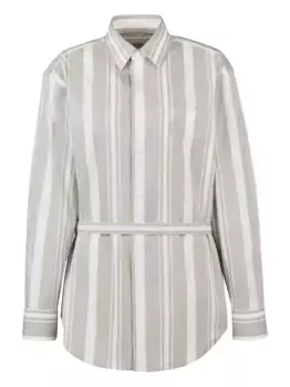 Рубашка в полоску с поясом TOD'S, коричневый