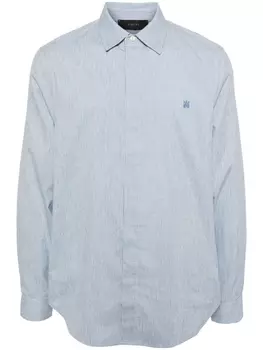 Рубашка в полоску с вышитым логотипом AMIRI, синий