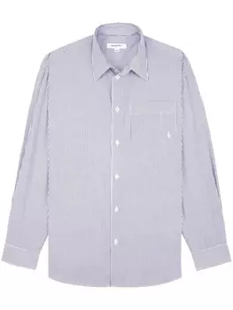 Рубашка в полоску с вышитым логотипом Sporty & Rich, синяя