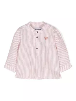 Рубашка в полоску с вышитым логотипом Tartine Et Chocolat, красная