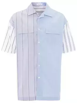 Рубашка в полоску со вставками JW ANDERSON, синий