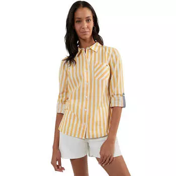 Рубашка в полоску Tommy Hilfiger Regular Roll-tab, желтый/белый