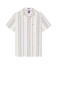 Рубашка в полоску Tommy Jeans, ancient white multi stripes