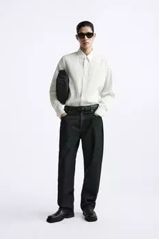 Рубашка в полоску x studio nicholson ZARA, черно-белый