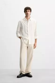 Рубашка в полоску ZARA, экрю