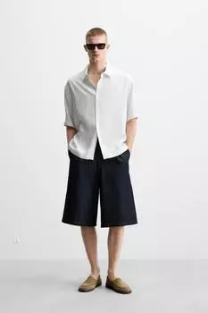 Рубашка в полоску ZARA, белый