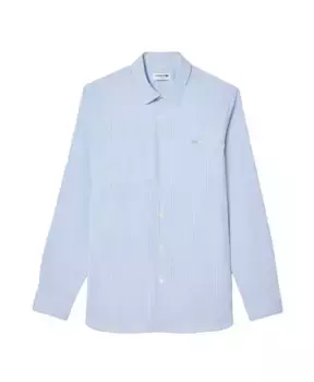 Рубашка в прозрачную синюю полоску Lacoste, синий