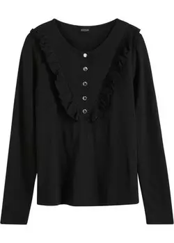 Рубашка в рубчик Bodyflirt, черный