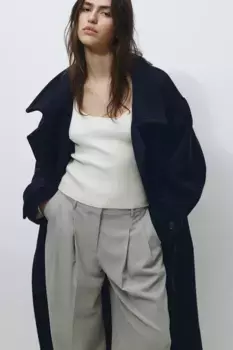 Рубашка в рубчик H&M, бежевый