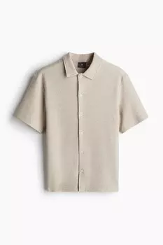 Рубашка в рубчик обычного кроя H&M, серый