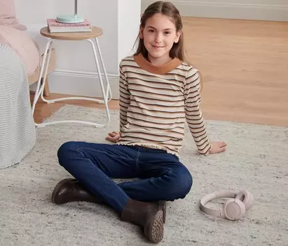 Рубашка в рубчик с белыми полосками Tchibo