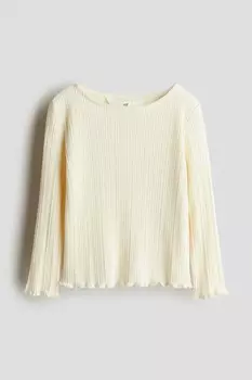 Рубашка в рубчик с деталями оверлока H&M, желтый