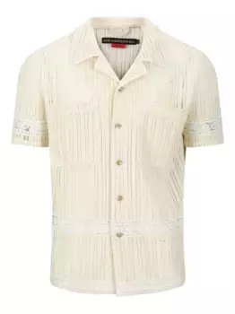 Рубашка в рубчик с кружевом Andersson Bell, нейтральный