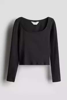 Рубашка в рубчик с отделкой пико H&M, серый