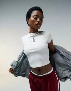 Рубашка в рубчик с укороченными рукавами ASOS