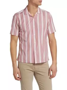 Рубашка в смешанную полоску Saks Fifth Avenue, цвет Brick Red