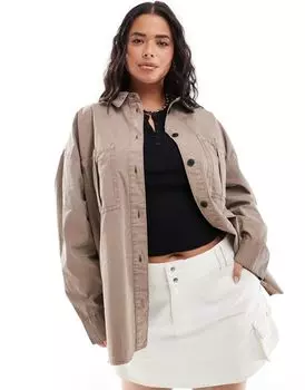 Рубашка в стиле мытого песка ASOS DESIGN Curve