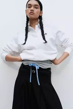 Рубашка в стиле регби с вышивкой H&M, белый