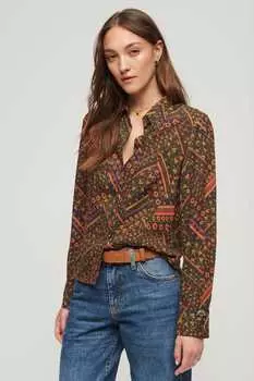 Рубашка в стиле River Island 70-х годов приталенного кроя с принтом Superdry, оранжевый