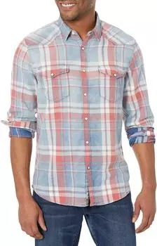 Рубашка в стиле вестерн с длинными рукавами цвета индиго в клетку Lucky Brand, цвет Indigo Red