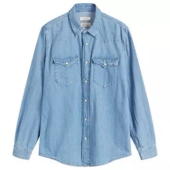 Рубашка в стиле вестерн с изображением Джорджа Nudie Jeans Co, синий